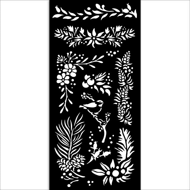 Stamperia The Owl's House Branches Stencil kstdl127