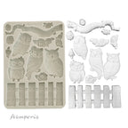 Stamperia The Owl's House Owls And Branch Silicone Mold A5 kacma585