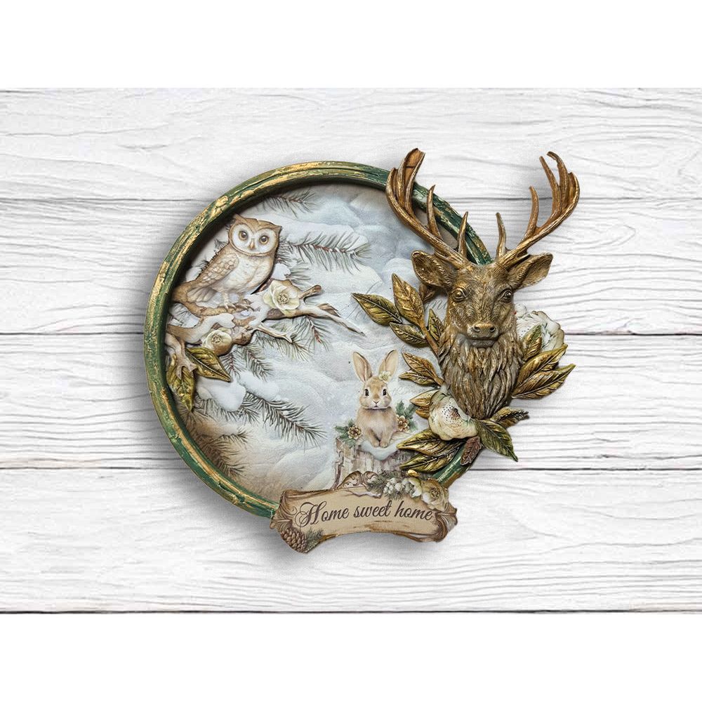 Stamperia The Owl's House Owls And Branch Silicone Mold A5 kacma585 deer