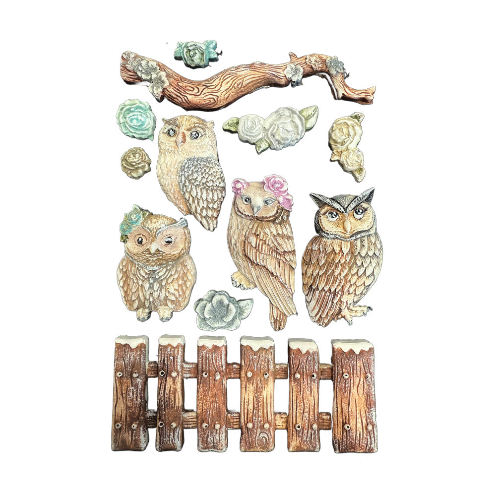 Stamperia The Owl's House Owls And Branch Silicone Mold A5 kacma585 molds