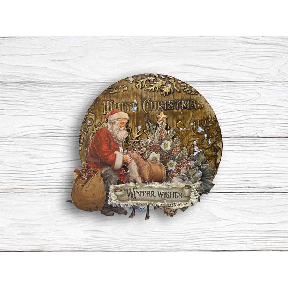 Stamperia The Owl's House Pine Cones Stencil kstd185 santa