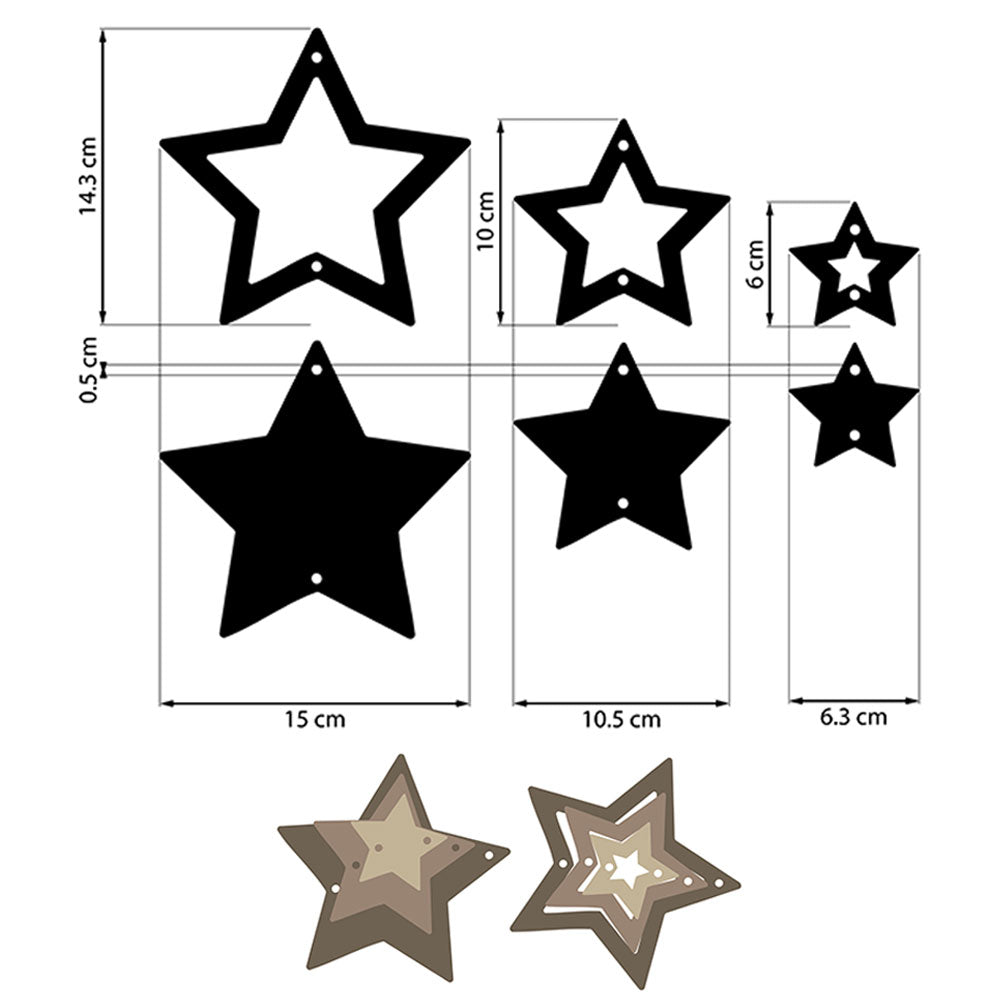 Stamperia The Owl's House Stars Crafty Shapes klsm62 size