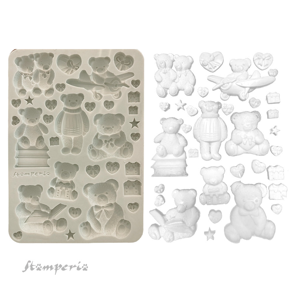 Stamperia The Owl's House Teddy Bears Silicone Mold A5 kacma557