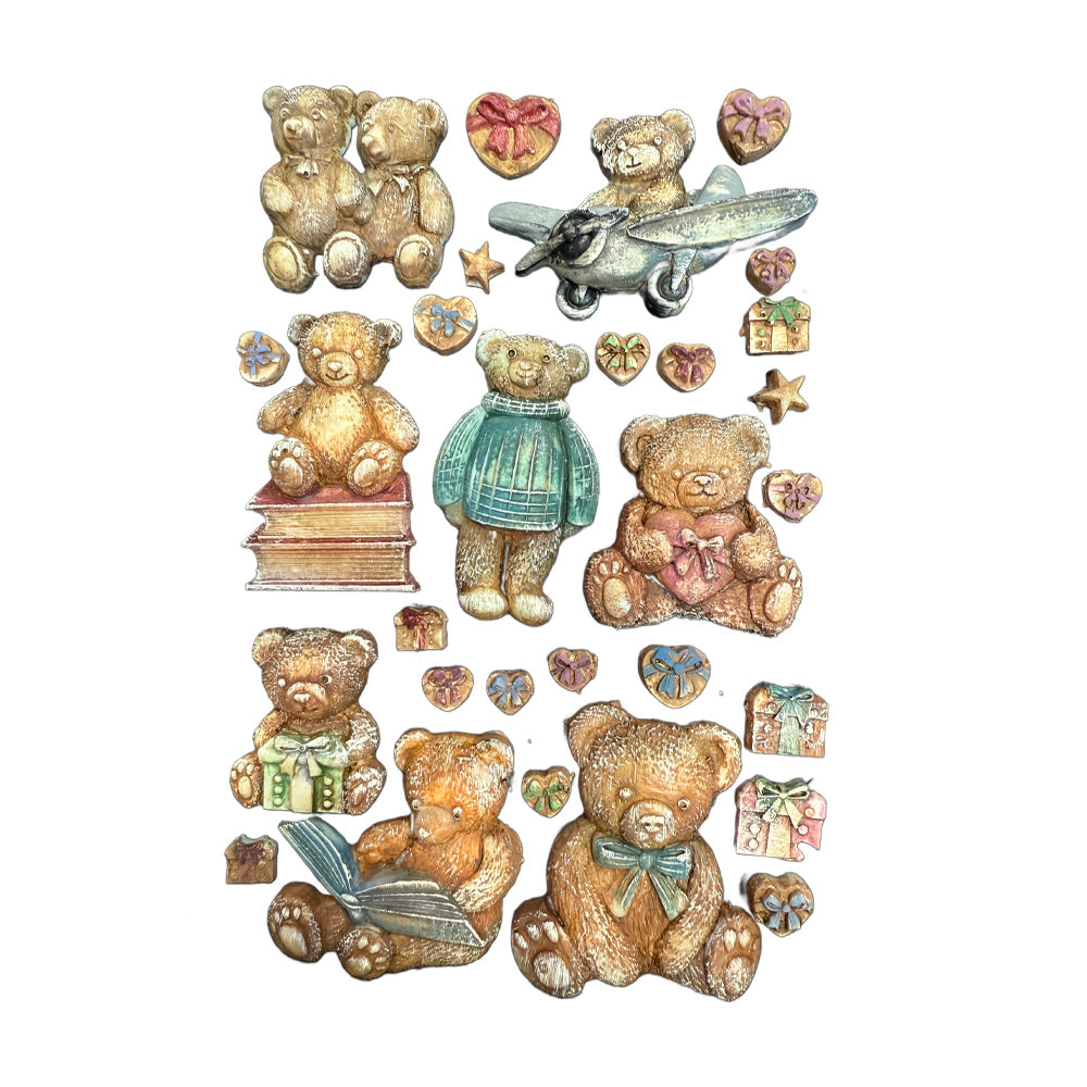 Stamperia The Owl's House Teddy Bears Silicone Mold A5 kacma557 bears