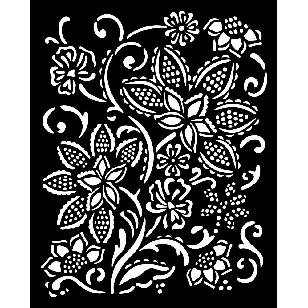 Stamperia Timeless Batik Flowers Stencil kstd180
