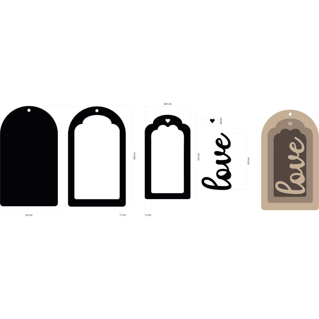 Stamperia Timeless Tag Crafty Shapes klsm54 tag