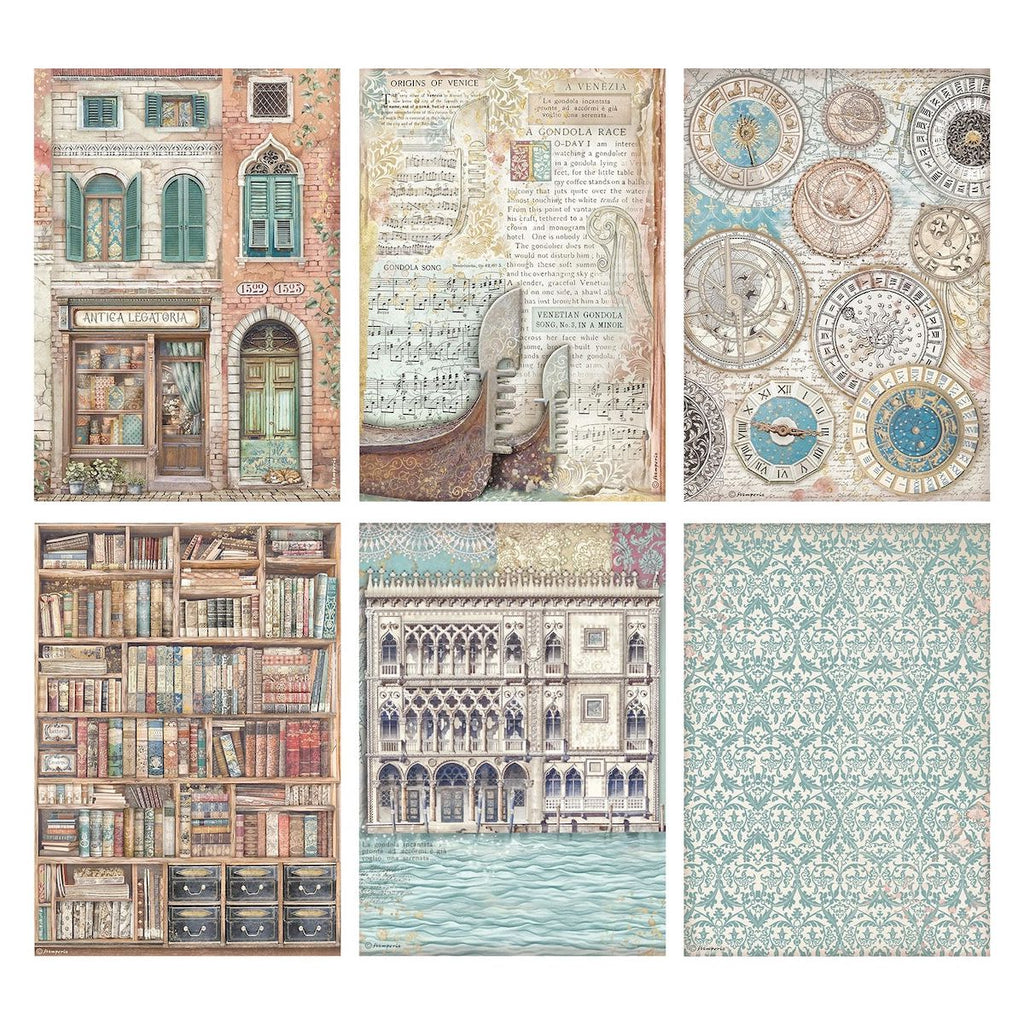 Stamperia Venice City Of Art Rice Paper A4 dfsa4xvn pages