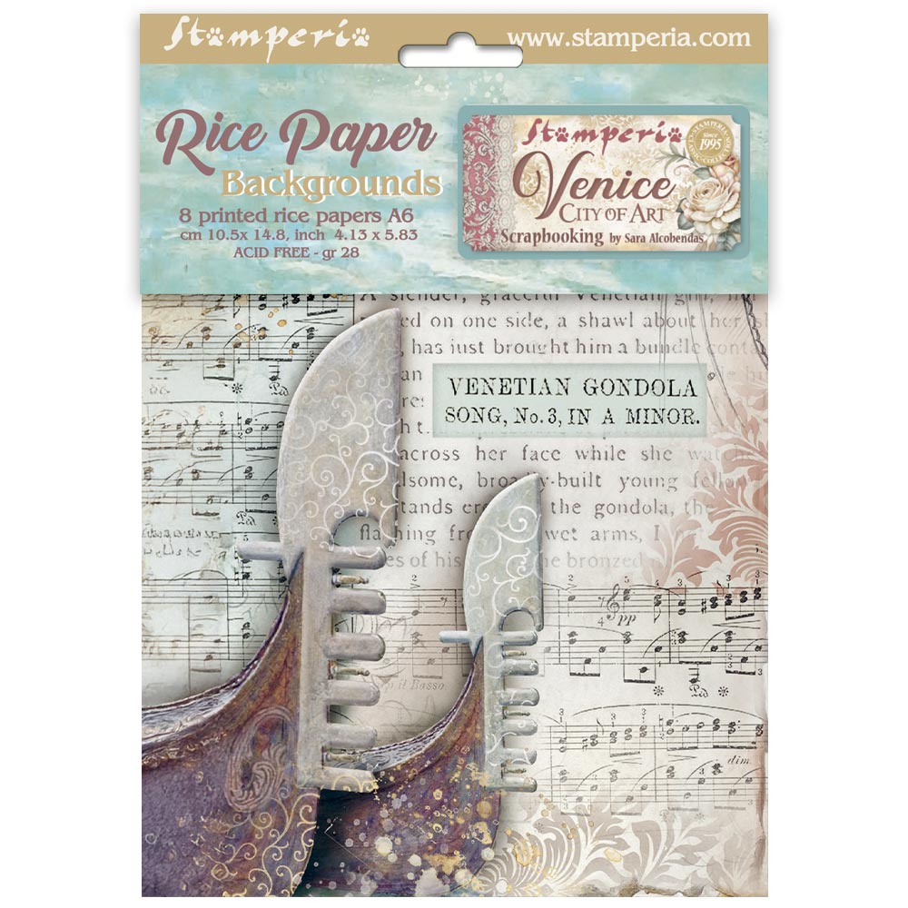 Stamperia Venice City Of Art Rice Paper A6 Backgrounds dfsak6042
