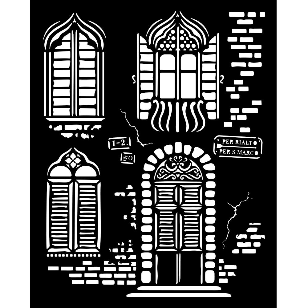 Stamperia Venice City Of Art Windows Stencil kstd181
