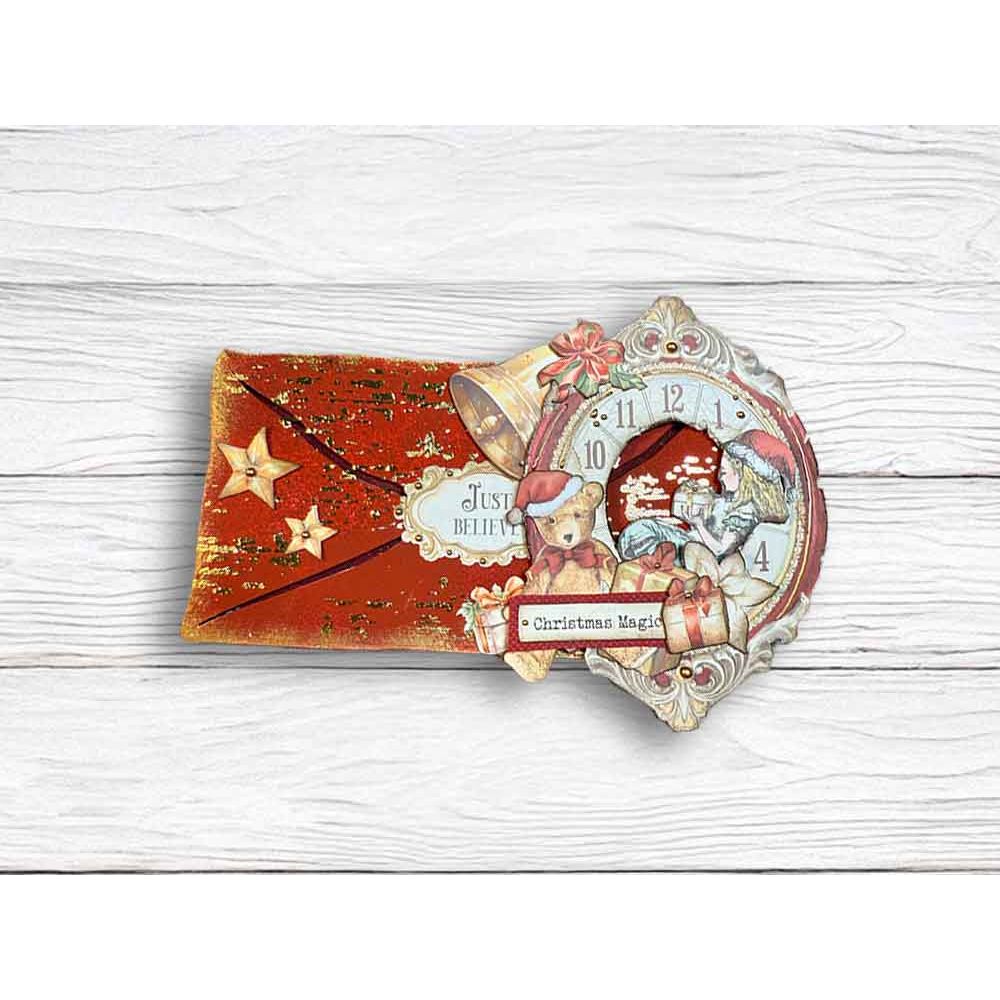 Stamperia Vintage Golden Transfer Backgrounds dflrgt03 christmas magic