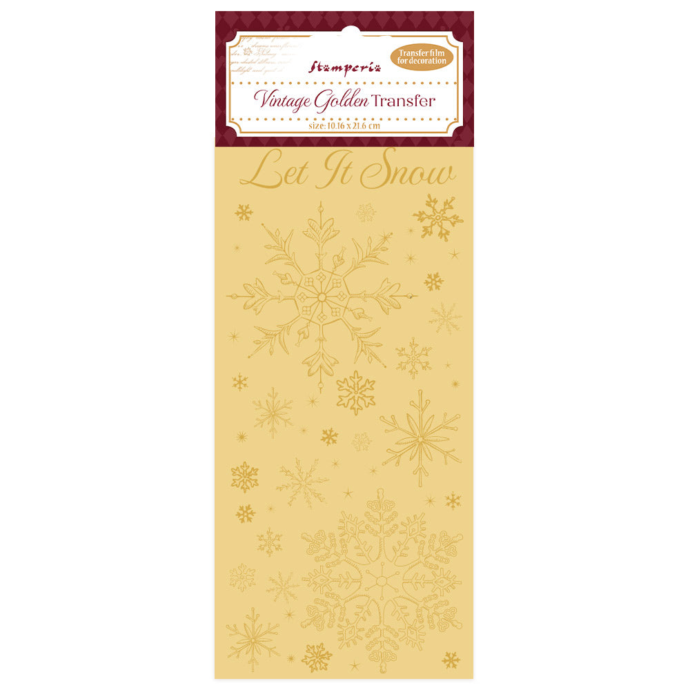 Stamperia Vintage Golden Transfer Let It Snow dflrgt05