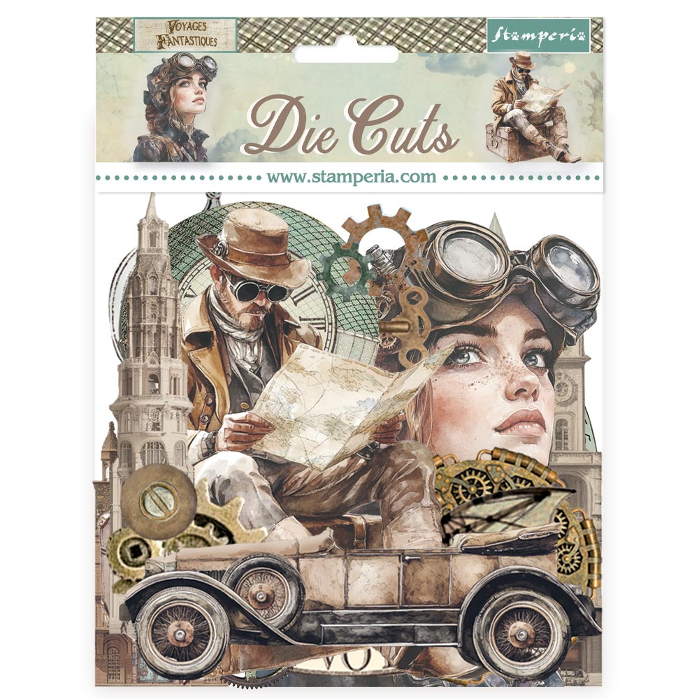 Stamperia Voyages Fantastiques Assorted Die Cuts dfldc127 packages