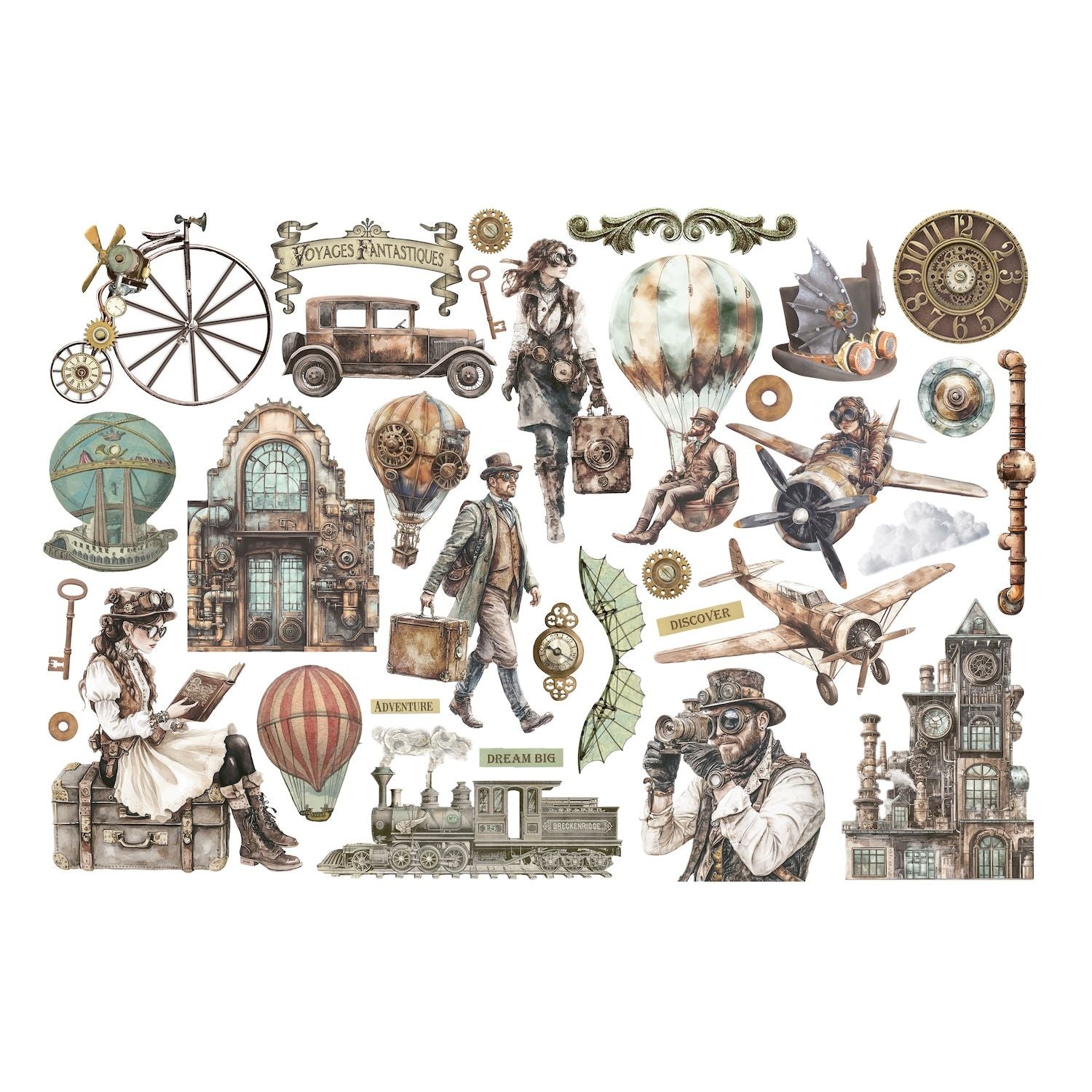 Stamperia Voyages Fantastiques Ephemera dflct75