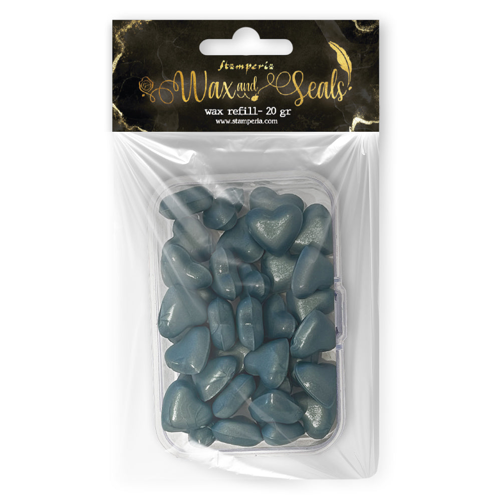Stamperia Wax Heart Shape Pearl Blue waxc15