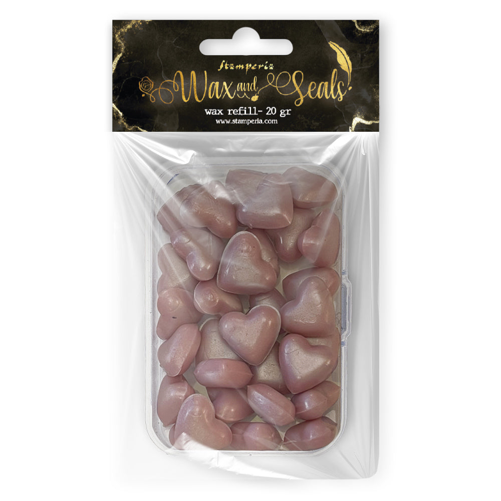 Stamperia Wax Heart Shape Pearl Pink waxc20