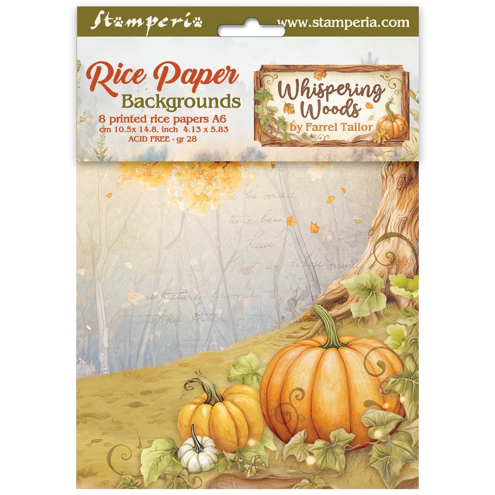 Stamperia Whispering Woods Backgrounds A6 Rice Paper dfsak6045
