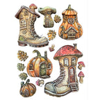 Stamperia Whispering Woods Boots And Pumpkin House A5 Silicone Mold kacma586 boots