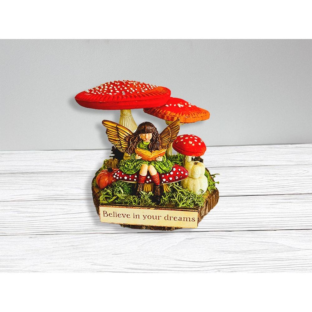 Stamperia Whispering Woods Fairies A5 Silicone Mold kacma587 mushroom