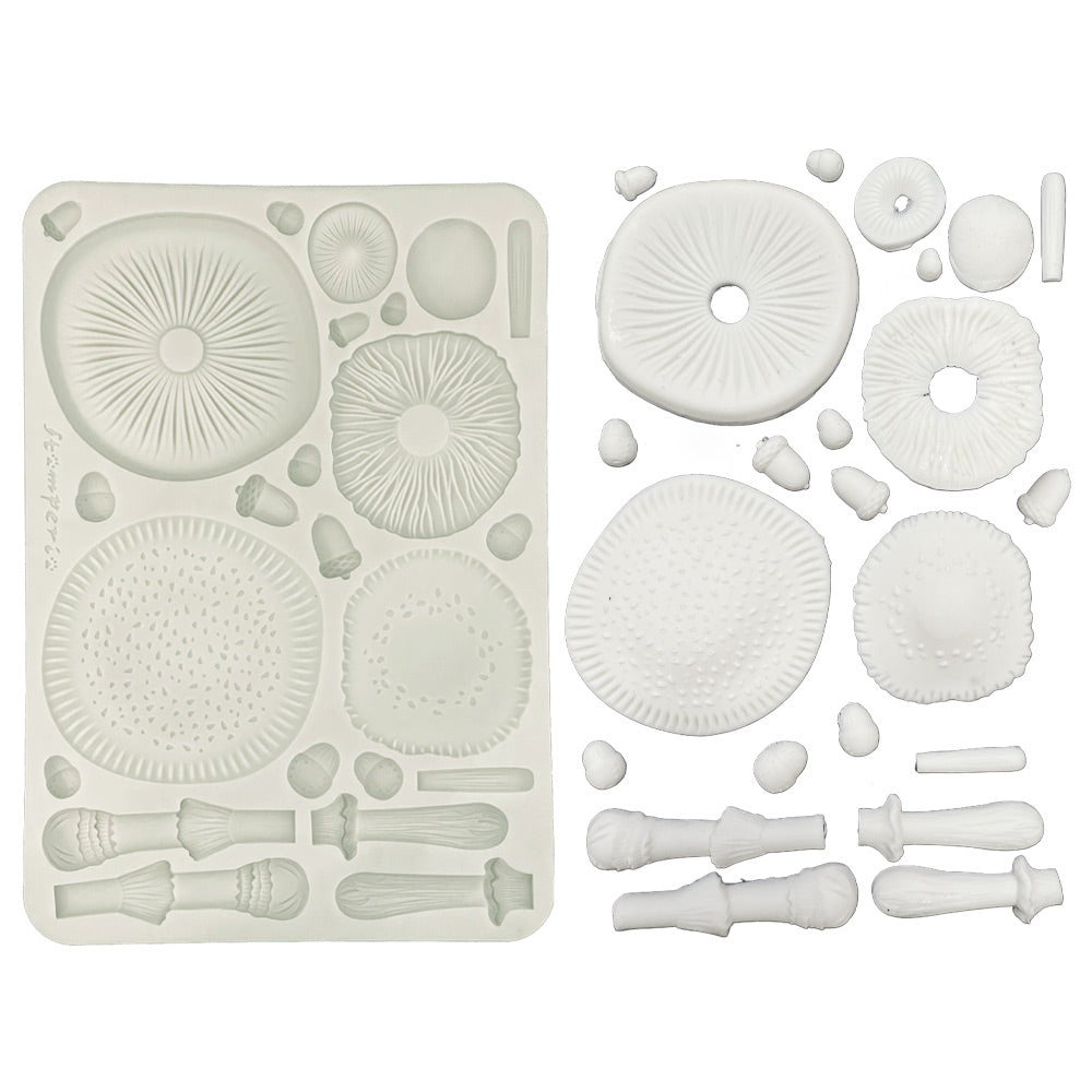 Stamperia Whispering Woods Mushrooms 3d A5 Silicone Mold kacma588