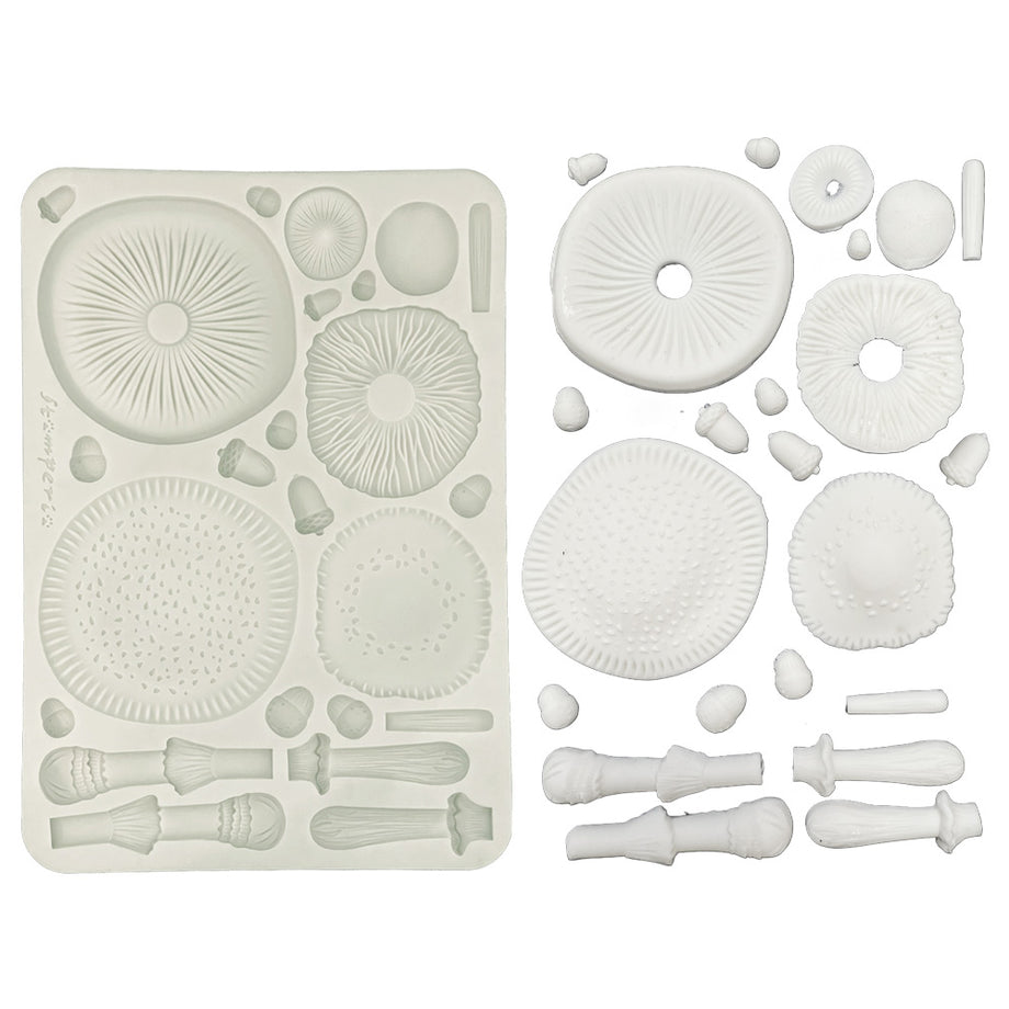 Stamperia Whispering Woods Mushrooms 3d A5 Silicone Mold kacma588