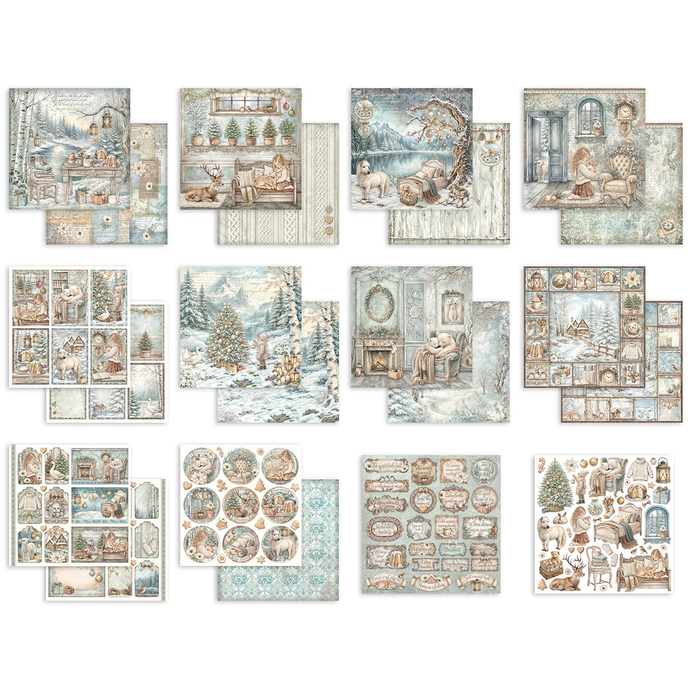 Stamperia White Christmas 12x12 Paper sbbl190 cardstock