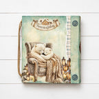 Stamperia White Christmas 12x12 Paper sbbl190 polar bears hugging home is a feeling card