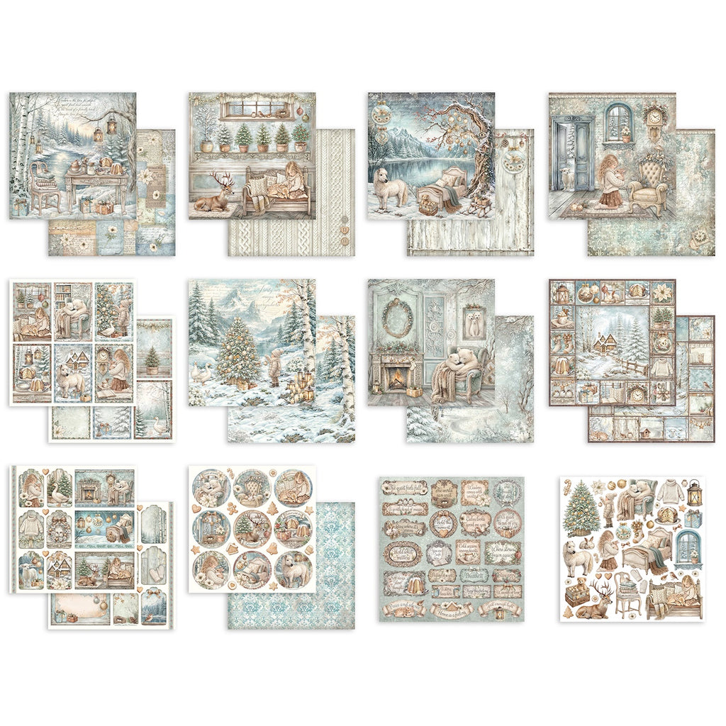 Stamperia White Christmas 8x8 Paper sbbs146 cardstock