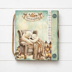 Stamperia White Christmas 8x8 Paper sbbs146 polars bears sitting on chair lamps home is a eeling