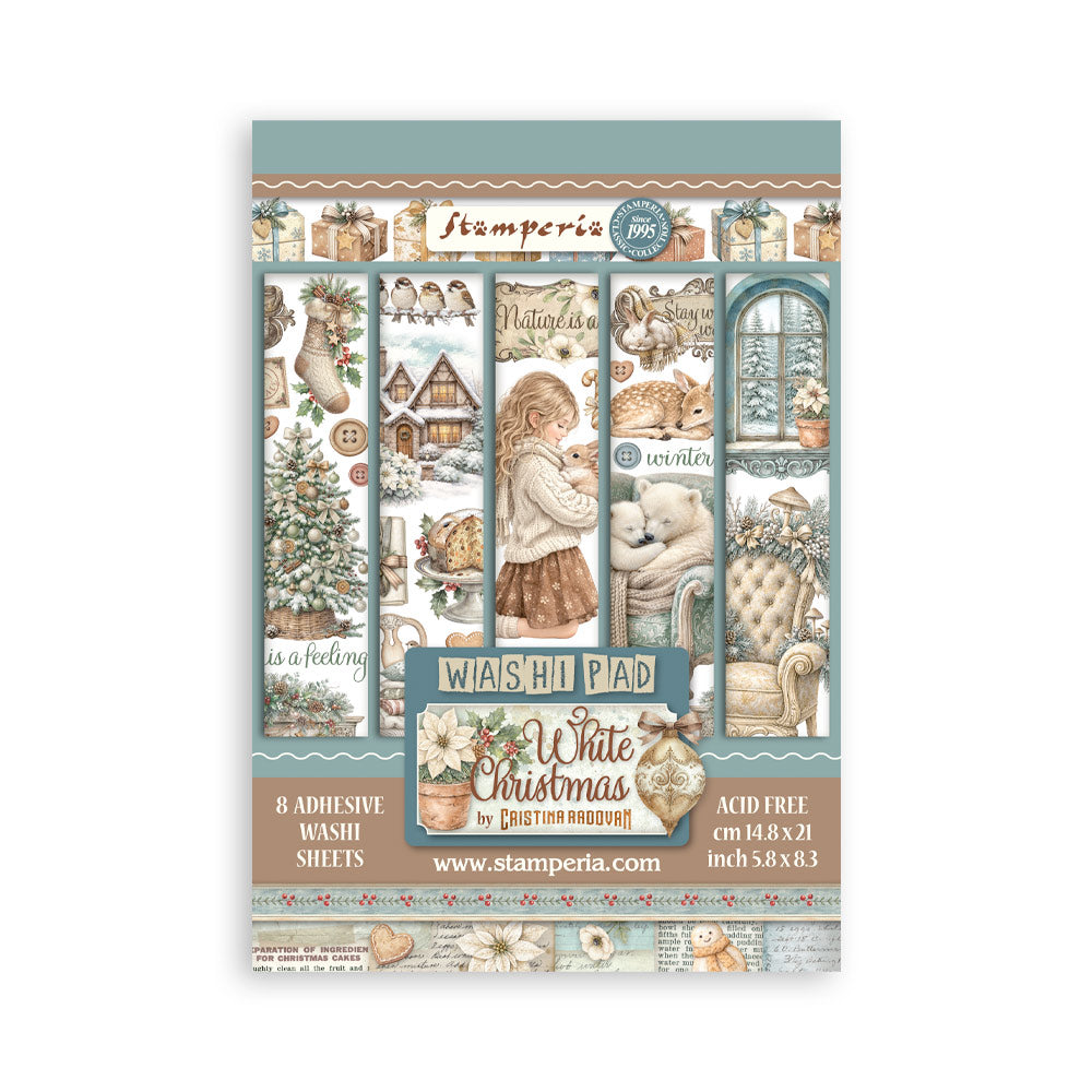 Stamperia White Christmas A5 Washi Pad Sheets sbw36