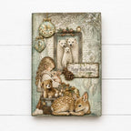 Stamperia White Christmas A5 Washi Pad Sheets sbw36 girl with bunny teddy bear keep this feeling