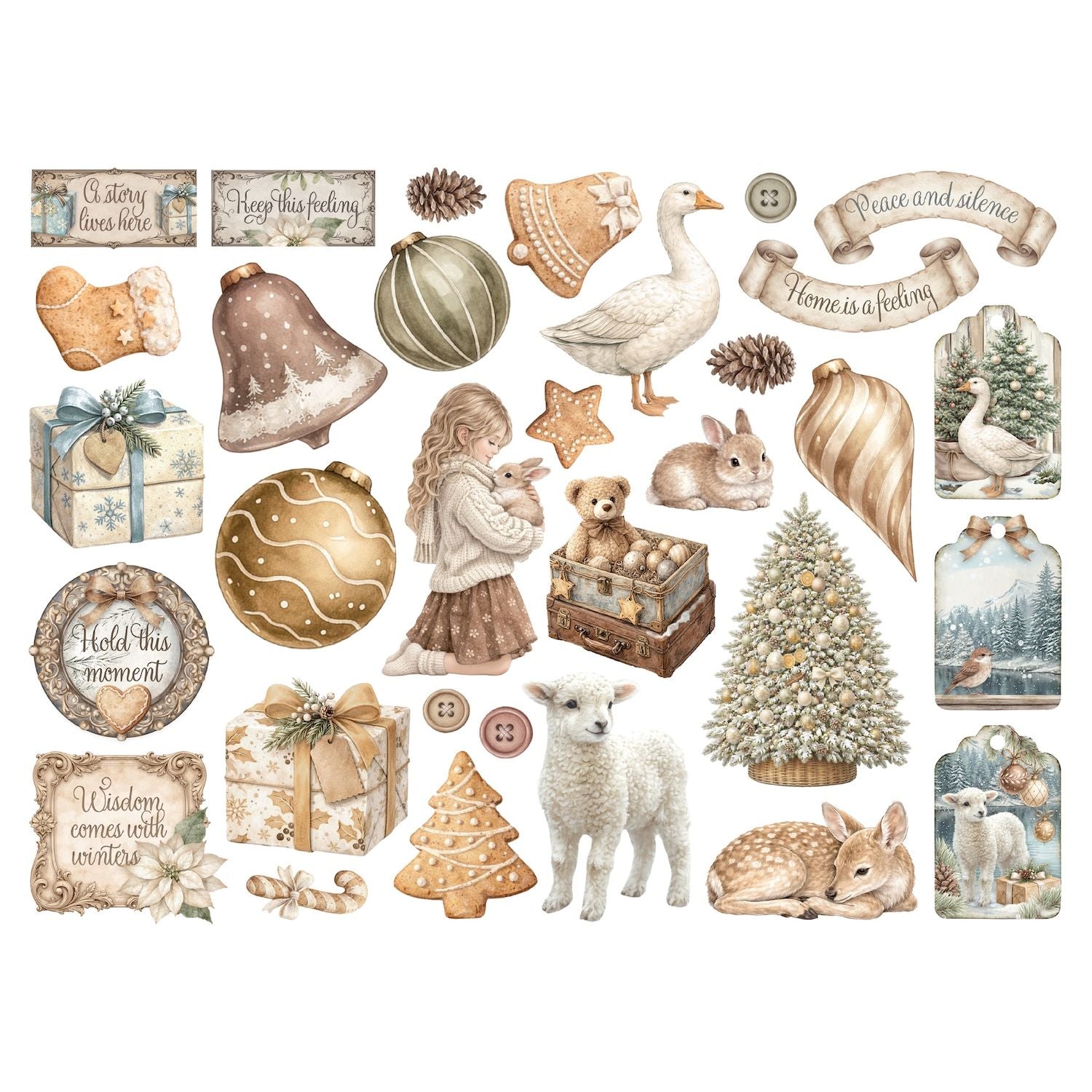 Stamperia White Christmas Die Cuts dfldc141