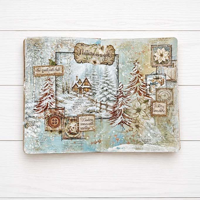 Stamperia White Christmas Die Cuts dfldc141 house in snow nature is a gift