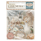 Stamperia White Christmas Ephemera dflct89 bunny polar bear wreath