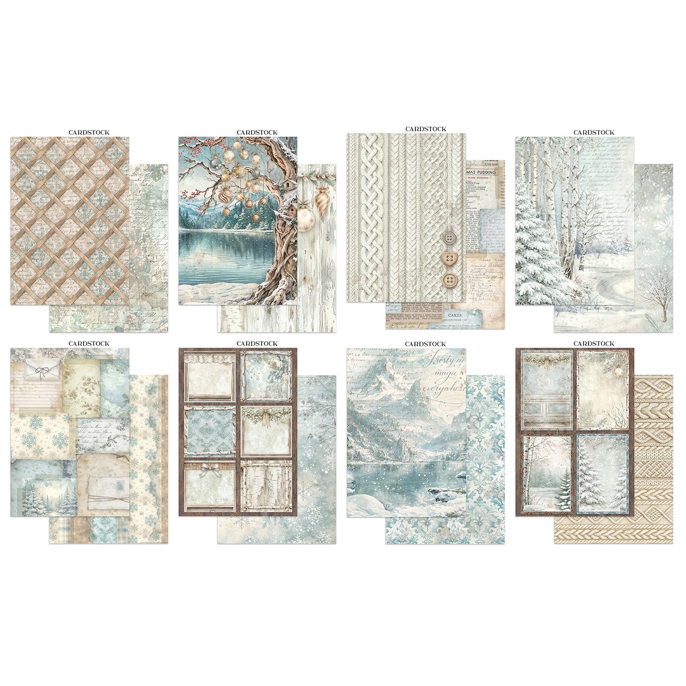 Stamperia White Christmas Junk Journal Focus Points sbjks07 cardstock