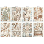Stamperia White Christmas Junk Journal Focus Points sbjks07 die cuts