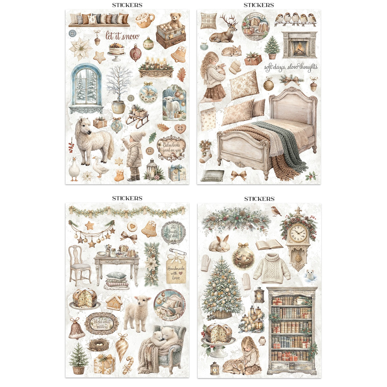 Stamperia White Christmas Junk Journal sbjk28 stickers