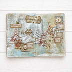 Stamperia White Christmas Rub On Kit dflrbgx13 snow house button nature is a gift 