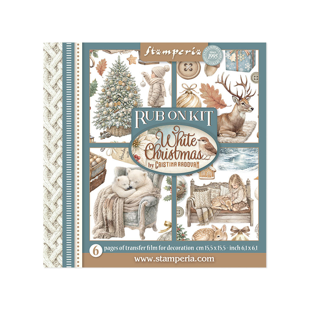 Stamperia White Christmas Rub On Kit dflrbx21