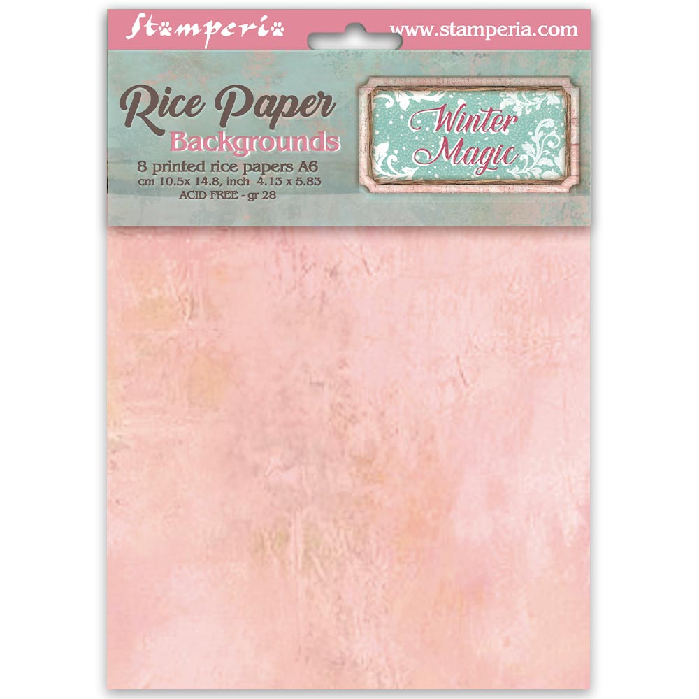 Stamperia Winter Magic Backgrounds A6 Rice Paper dfsak6056