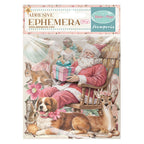 Stamperia Winter Magic Ephemera dflct86 santa in rocking chair dog