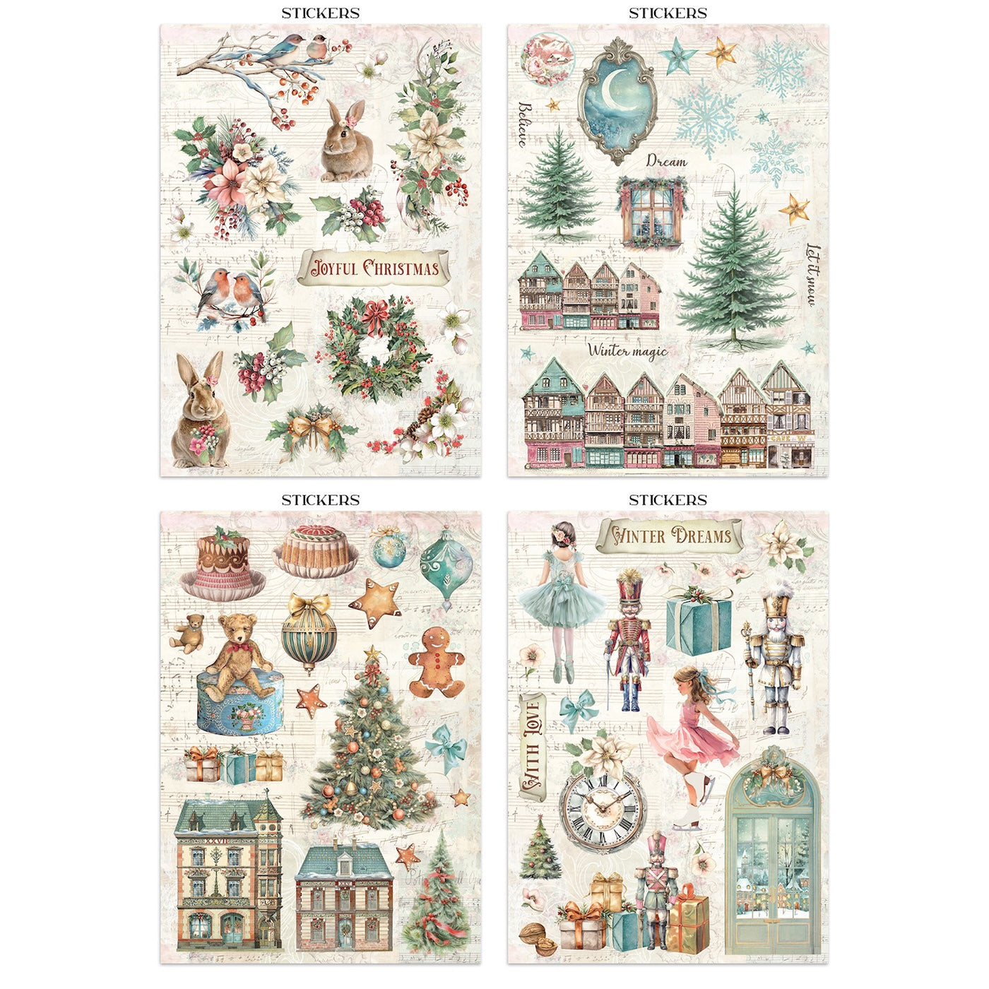 Stamperia Winter Magic Junk Journal sbjk25 stickers