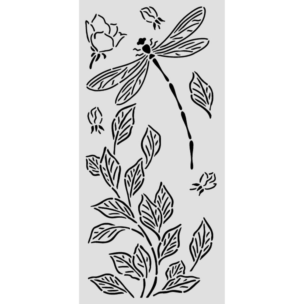 Stamperia Wonderland Dragonfly 10x5 Stencil kstdl161