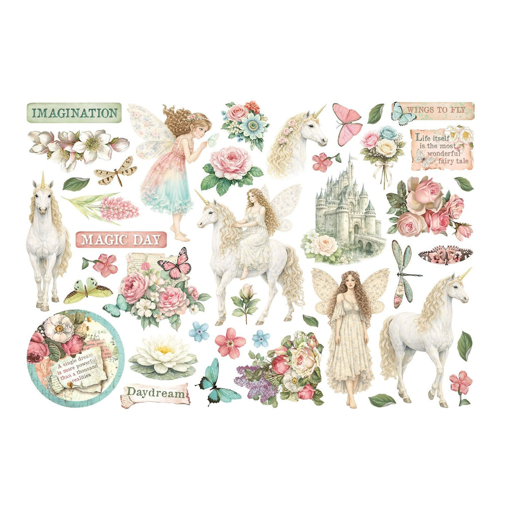 Stamperia Wonderland Ephemera dflct82 unicorn