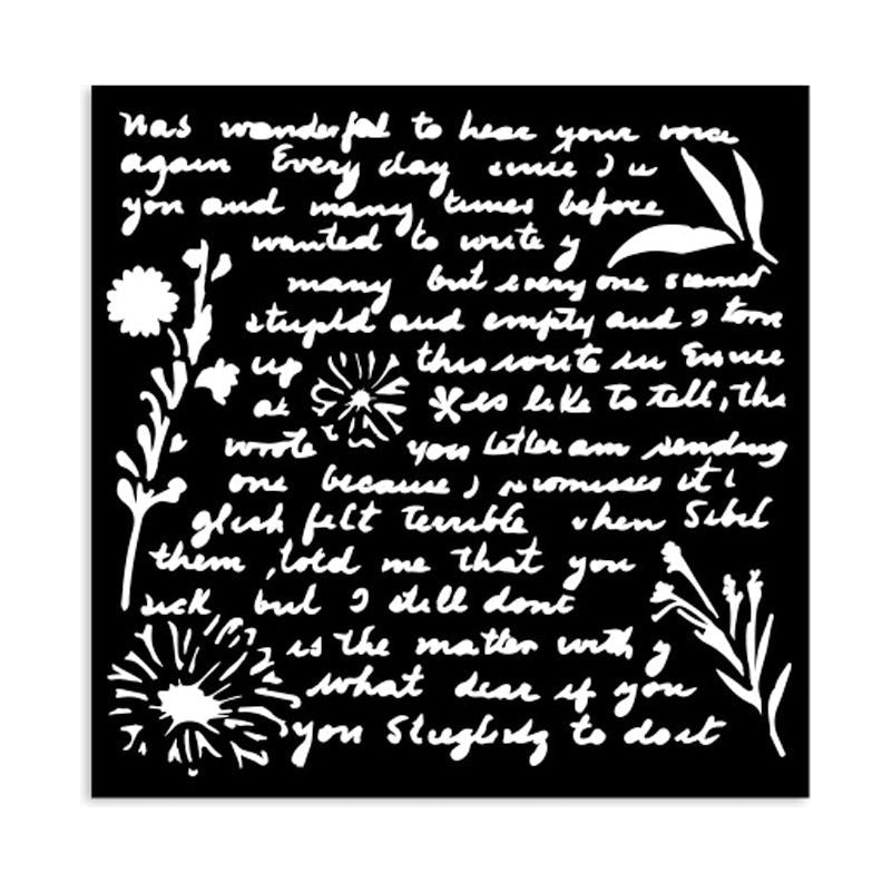 Stamperia Writings Pattern Small Stencil kstds20
