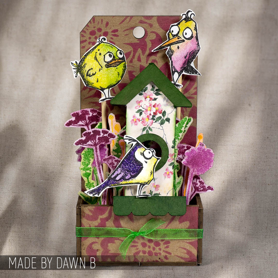 Stampers Anonymous Birdhouse Ornament Laser Cut Boards orn01 Dawn2