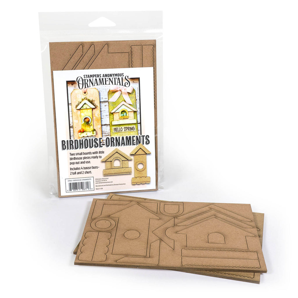Stampers Anonymous Birdhouse Ornament Laser Cut Boards orn01 inside