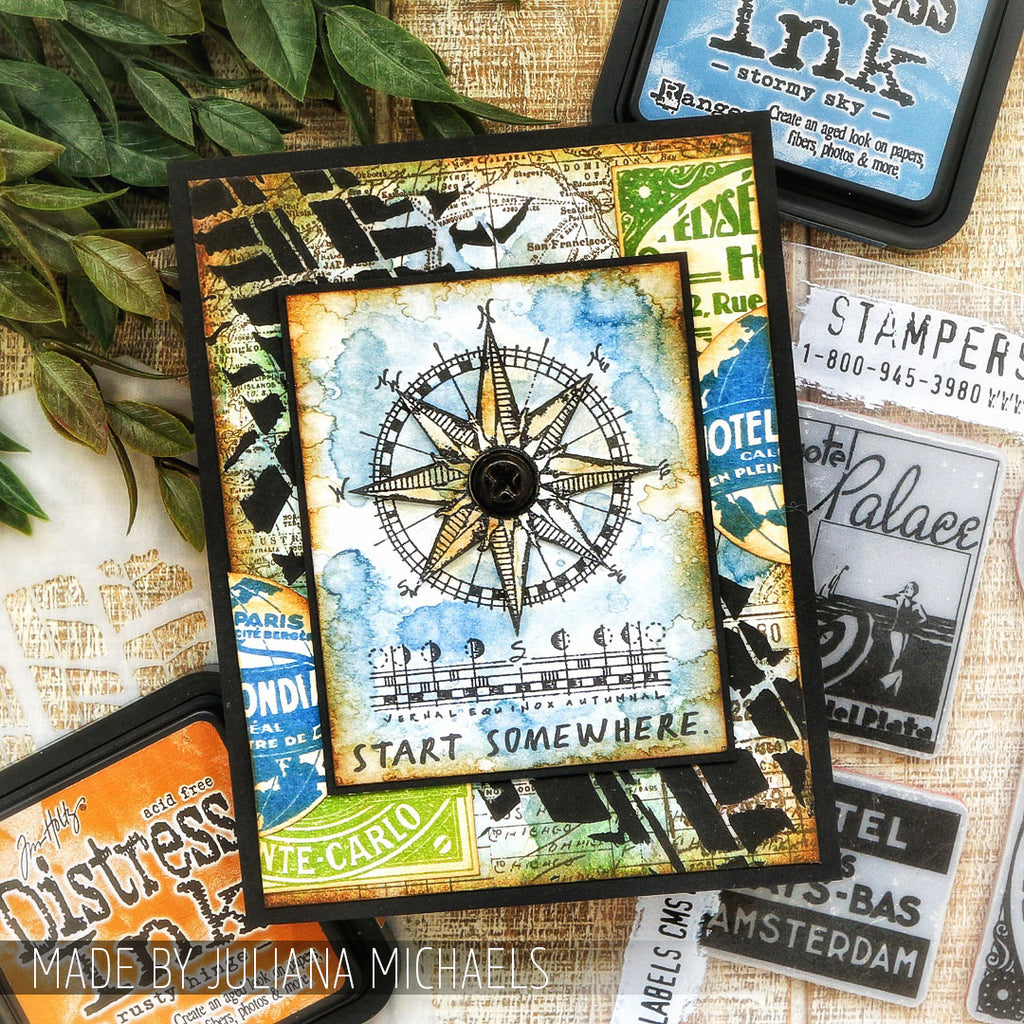 Stampers Anonymous Cling Rubber Stamps Classics #1 scf001 compass