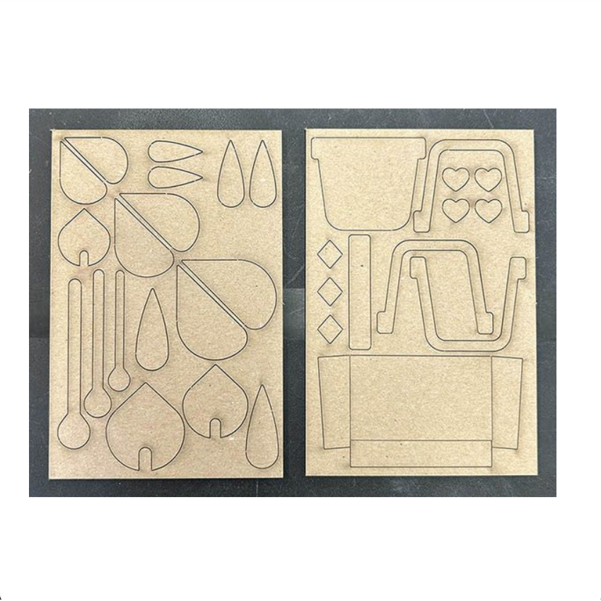 Stampers Anonymous Deco Tulips Laser Cut Boards orn03 contents inside