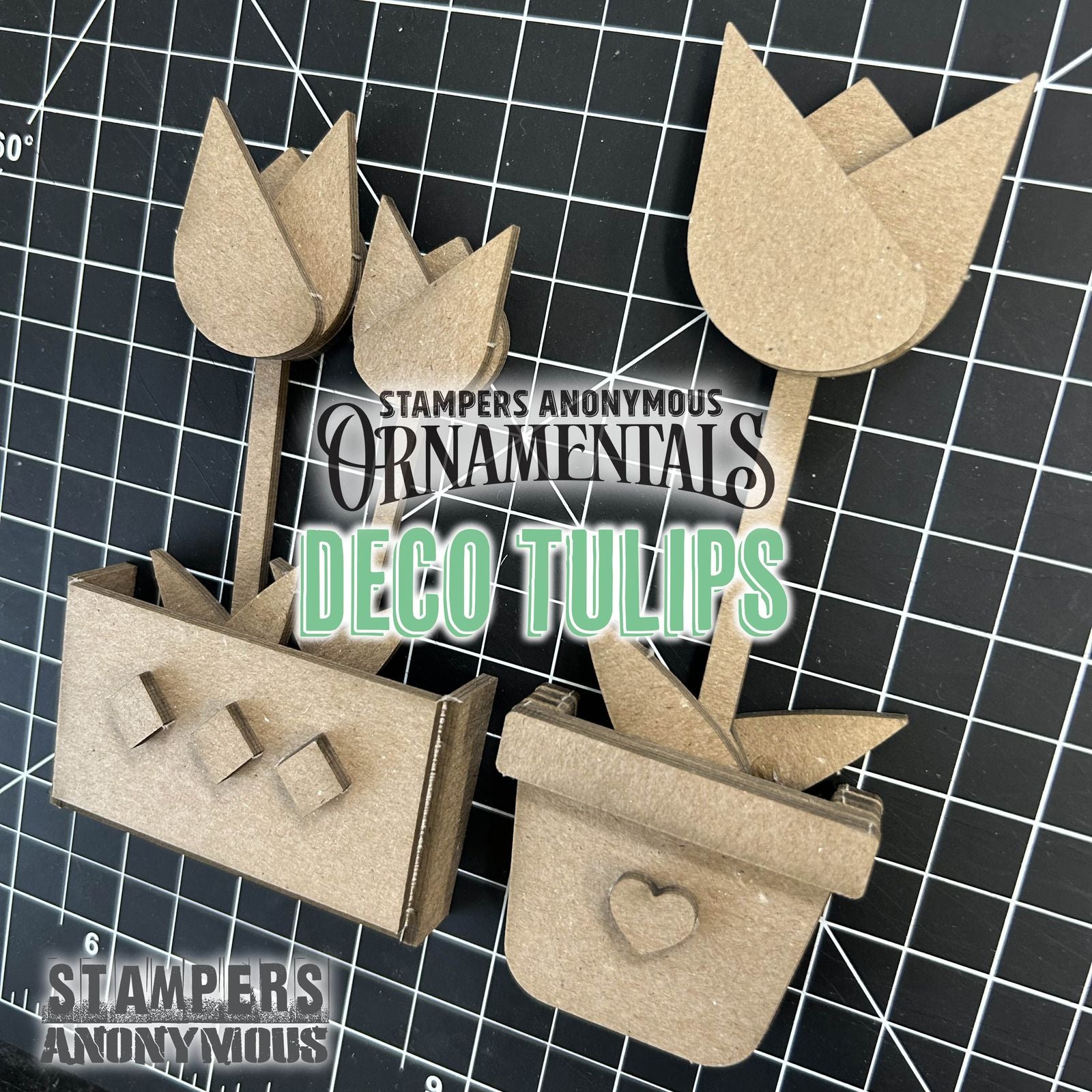 Stampers Anonymous Deco Tulips Laser Cut Boards orn03 product put together