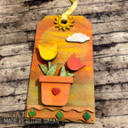 Stampers Anonymous Deco Tulips Laser Cut Boards orn03 sunset clouds tag ruthie hagan